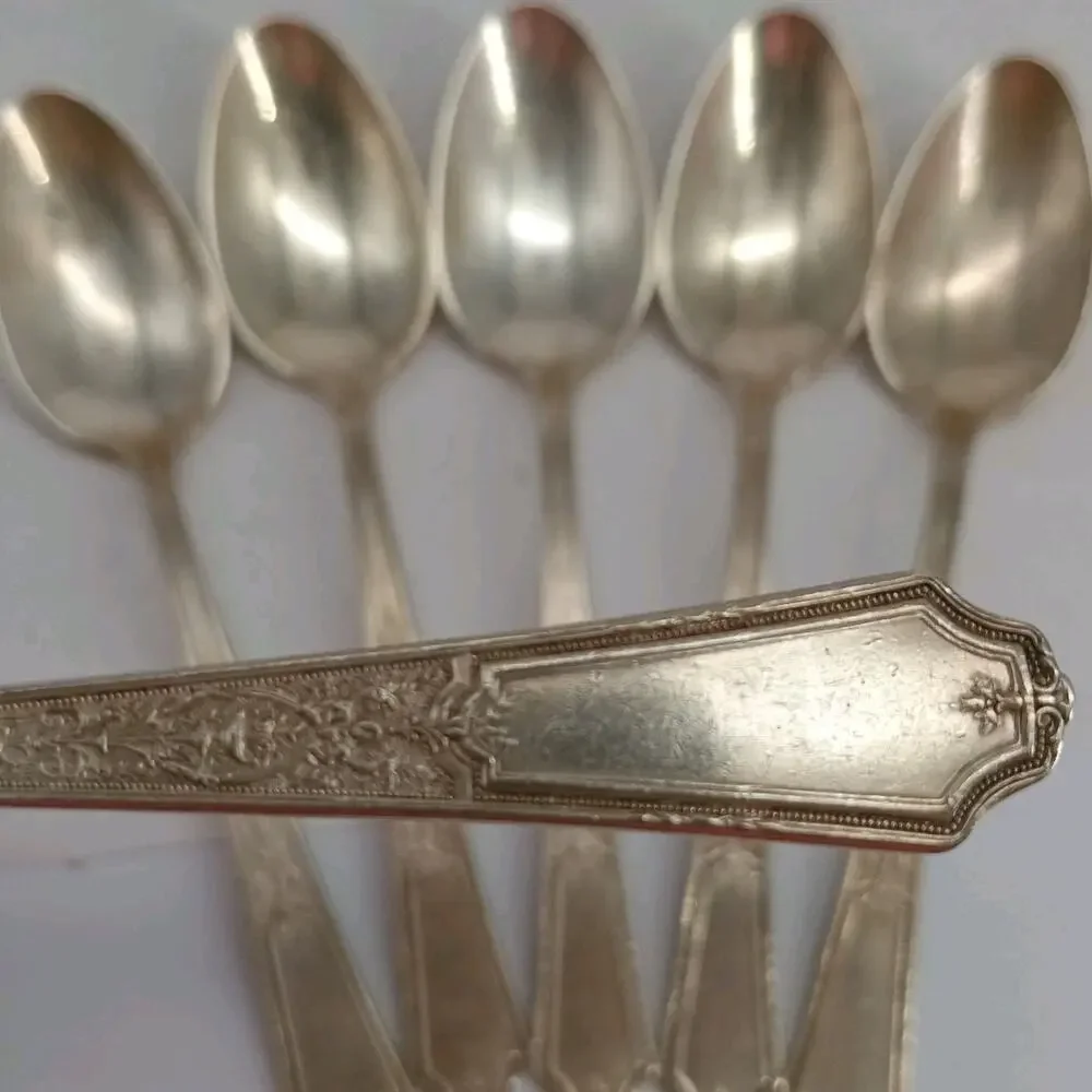 6X Tsp 1847 Rogers Bros ANCESTRAL 1924 International SilverPlate Teaspoons